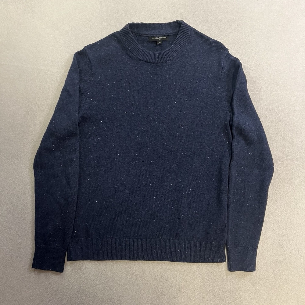 Banana Republic Sweater Men's Size Small Blue Mercantile Speckled Wool Blend